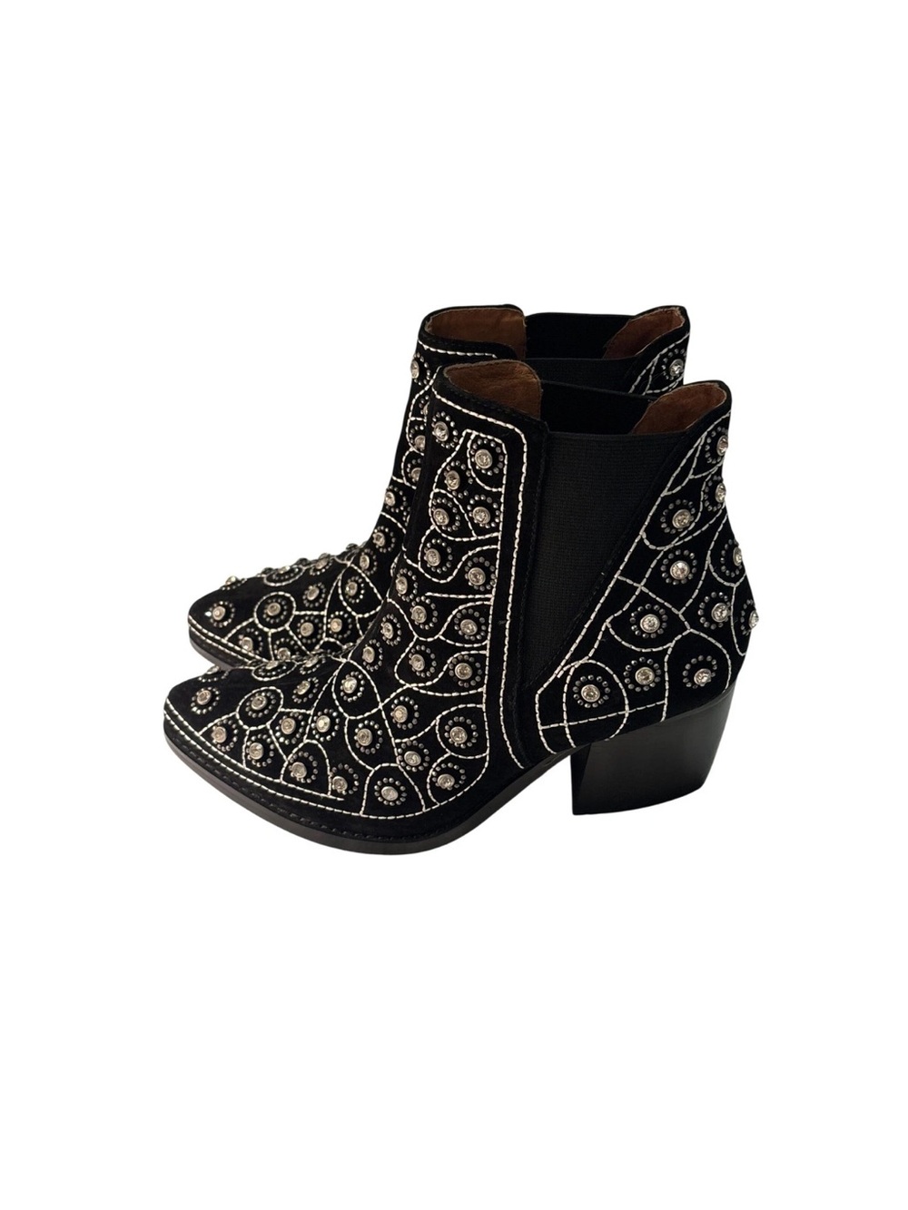 Free People Jeffrey Campbell After Dark Embellished Suede Gem Boots shoes 7.5